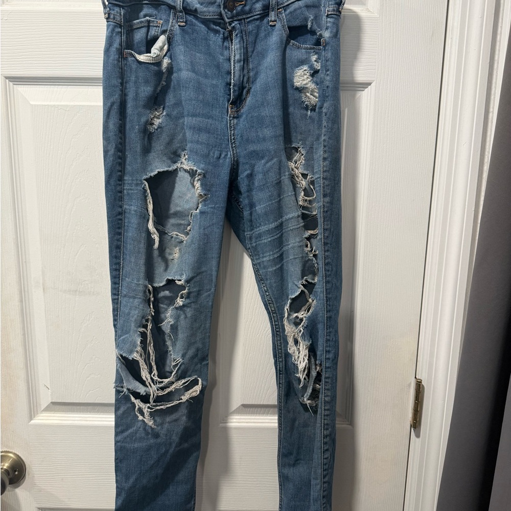 Hollister Ripped Blue Skinny Jeans